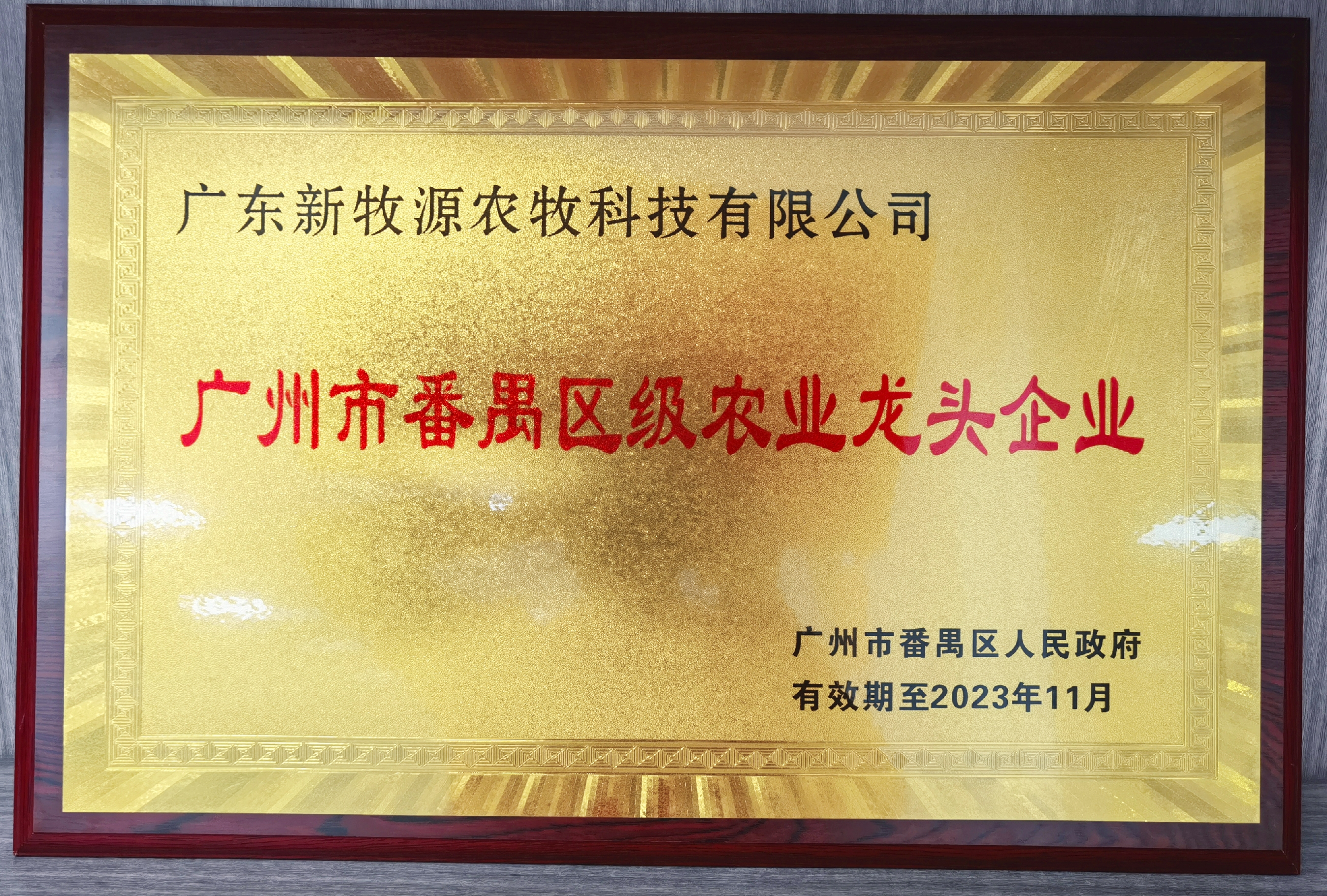 廣州市番禺區(qū)級農業(yè)龍頭企業(yè)